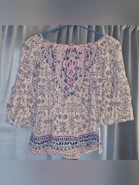 Lilly Pulitzer Nevie Off-the-Shoulder Top Blouse XXS EUC